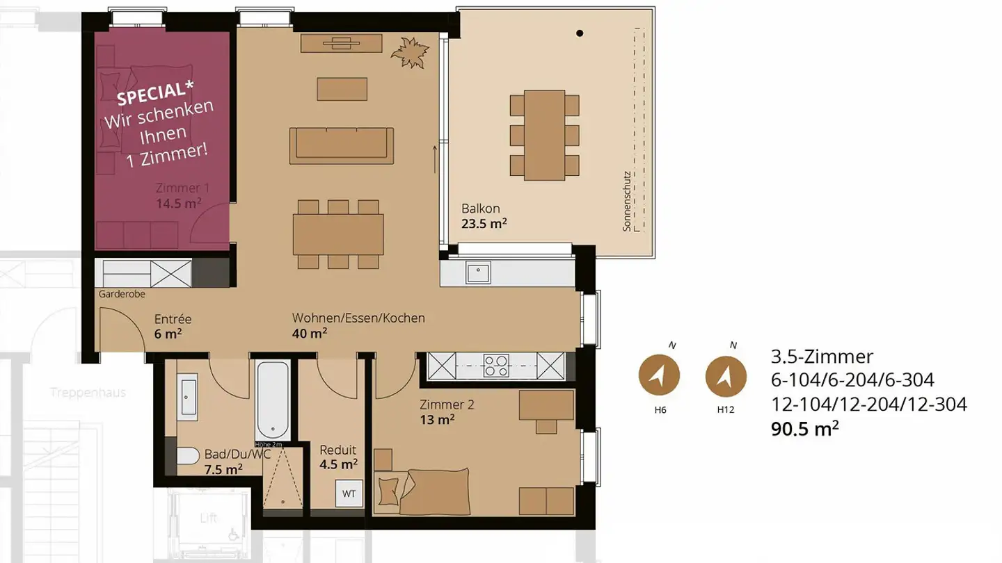 Appartamento in affitto - Kanalstrasse 6, 5734 Reinach AG