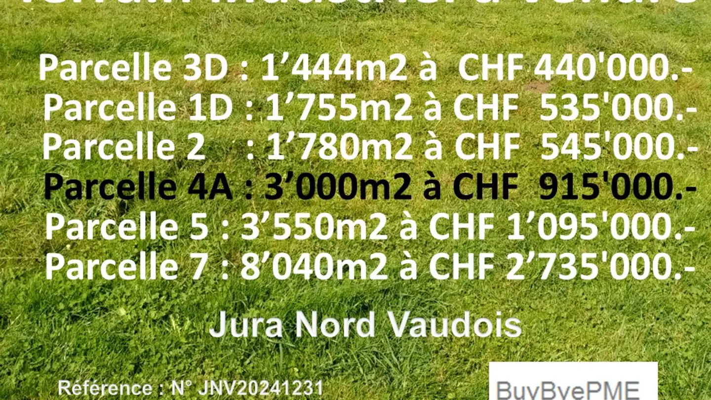 Terrain commercial à vendre - 1323 Romainmôtier