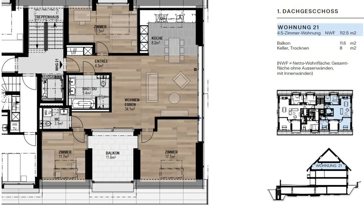 Appartement à louer - Rebhogerstrasse, 8472 Seuzach - Photo 3
