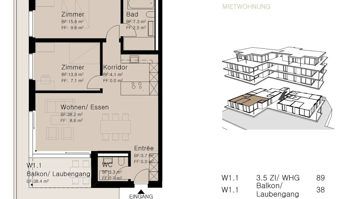 Wohnung mieten - Gartenstrasse 23, 8853 Lachen SZ - Foto 3
