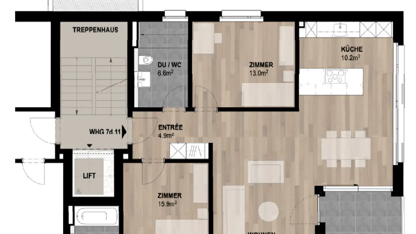 Apartment for rent - Dorfstrasse 7d, 8471 Rutschwil (Dägerlen) - Photo 3