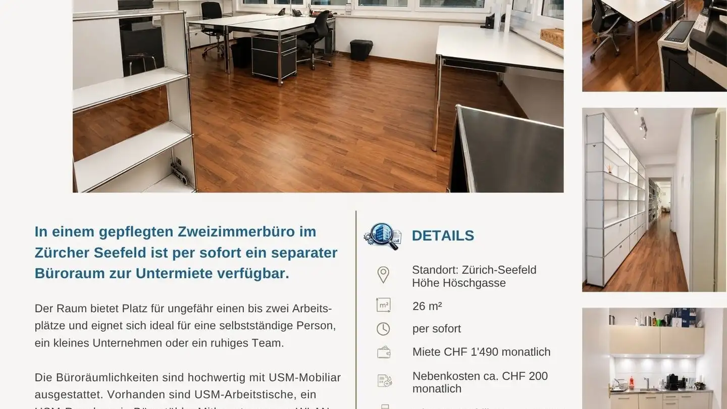 Bürofläche mieten - Dufourstrasse 116, 8008 Zürich