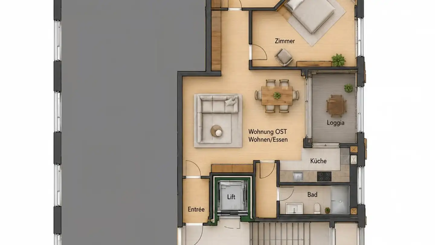 Penthouse for rent - Biberiststrasse 15, 4563 Gerlafingen