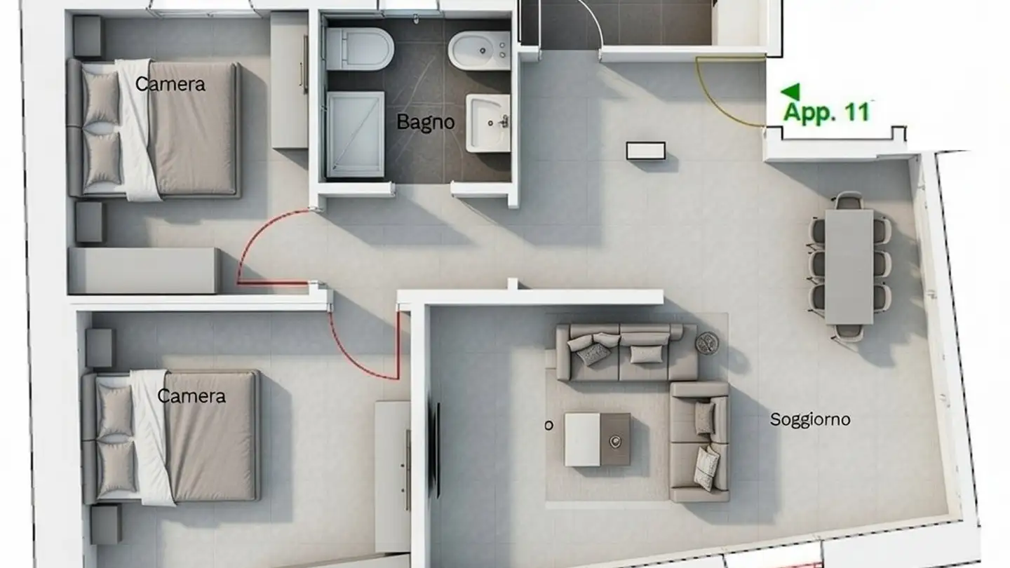 Apartment for rent - Via Giuseppe Motta 4, 6830 Chiasso - Photo 4