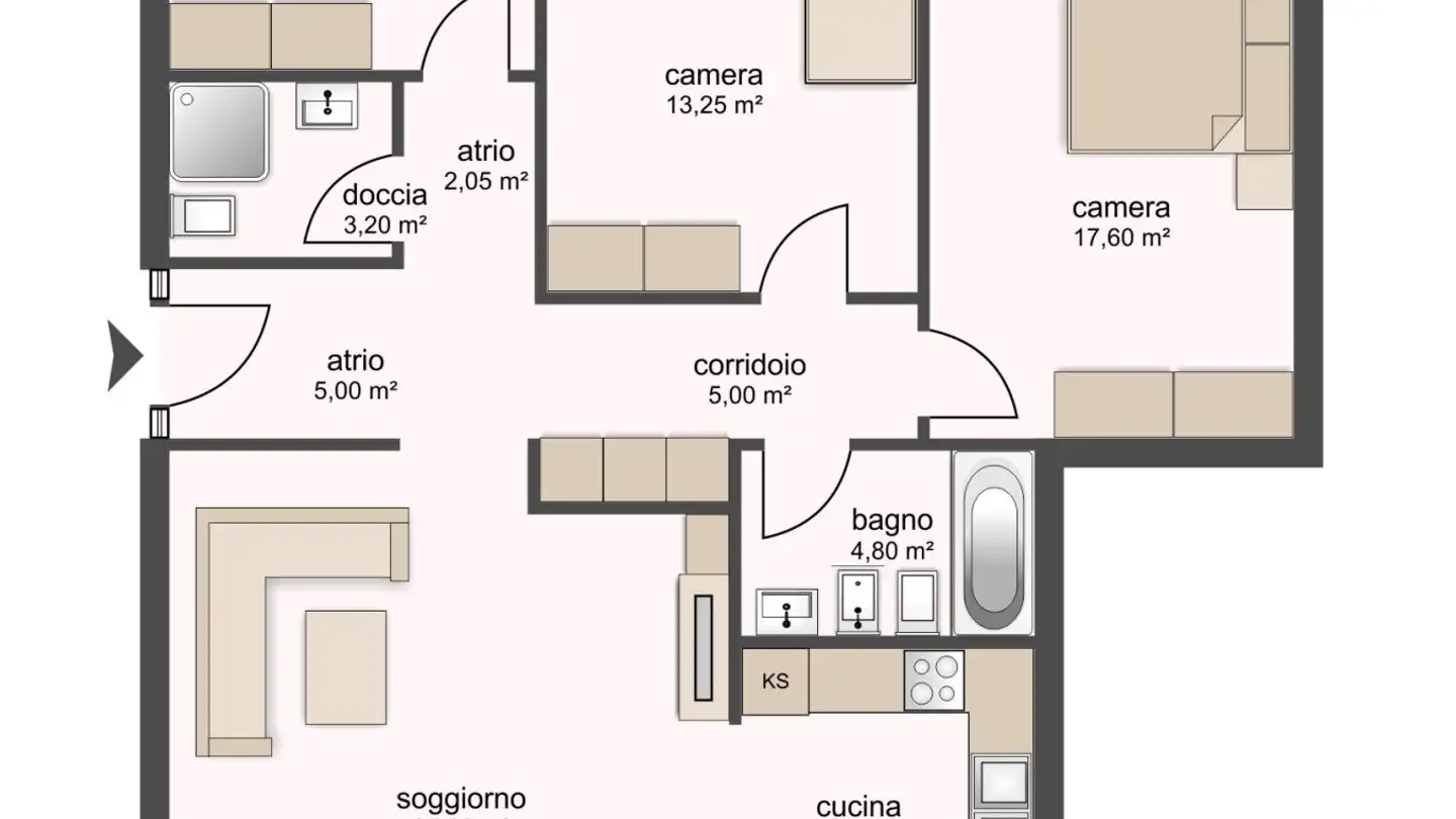 Appartement à louer - Via Guasto 3, 6818 Melano