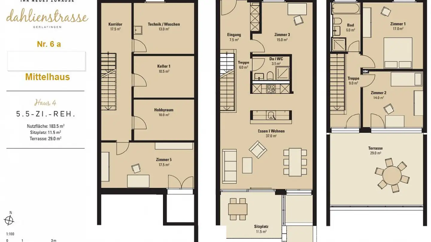 Reihenhaus mieten - Dahlienstrasse 6, 4563 Gerlafingen - Foto 3