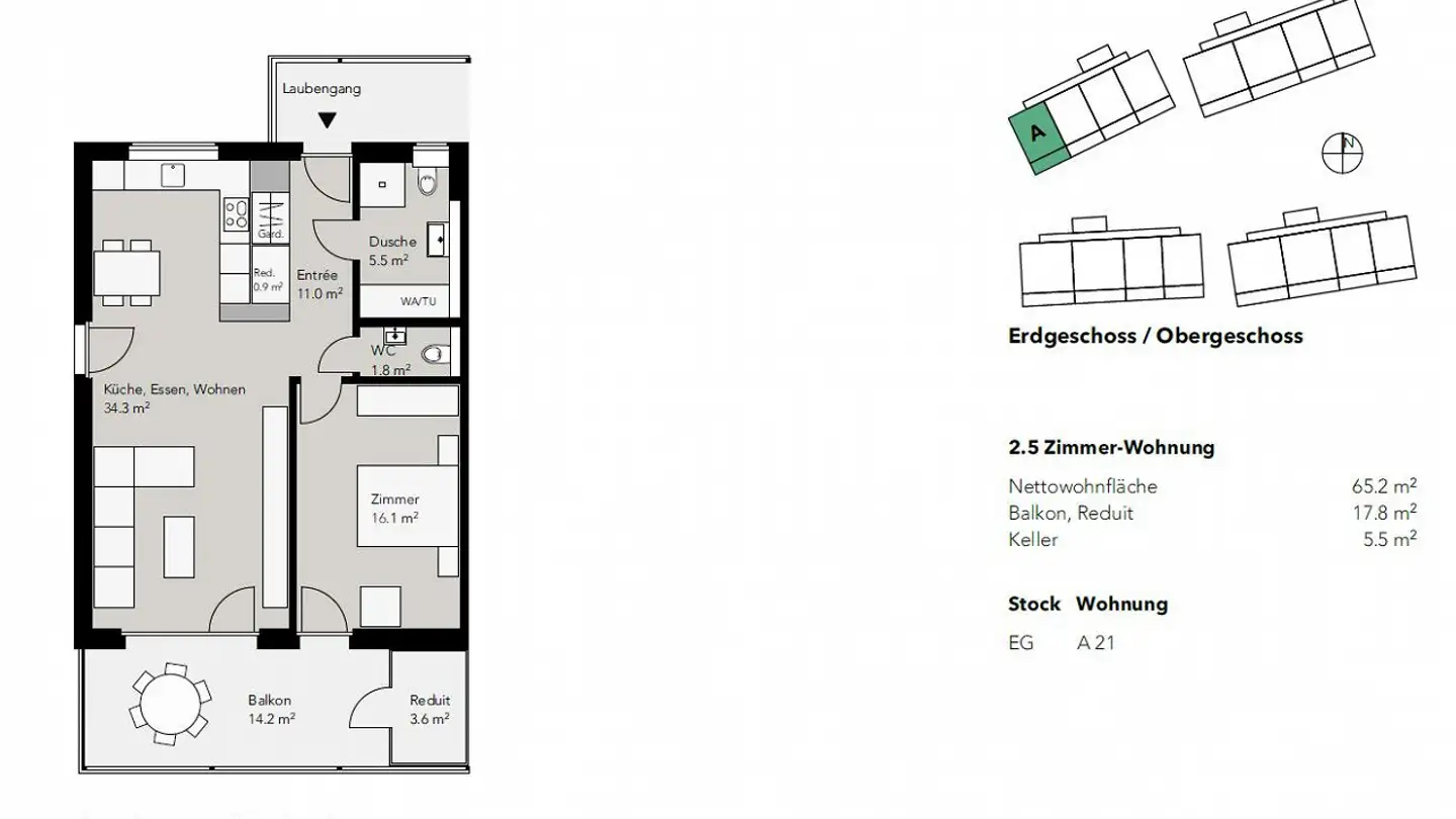 Wohnung mieten - Dorfstrasse 1a, 4333 Münchwilen AG - Foto 2