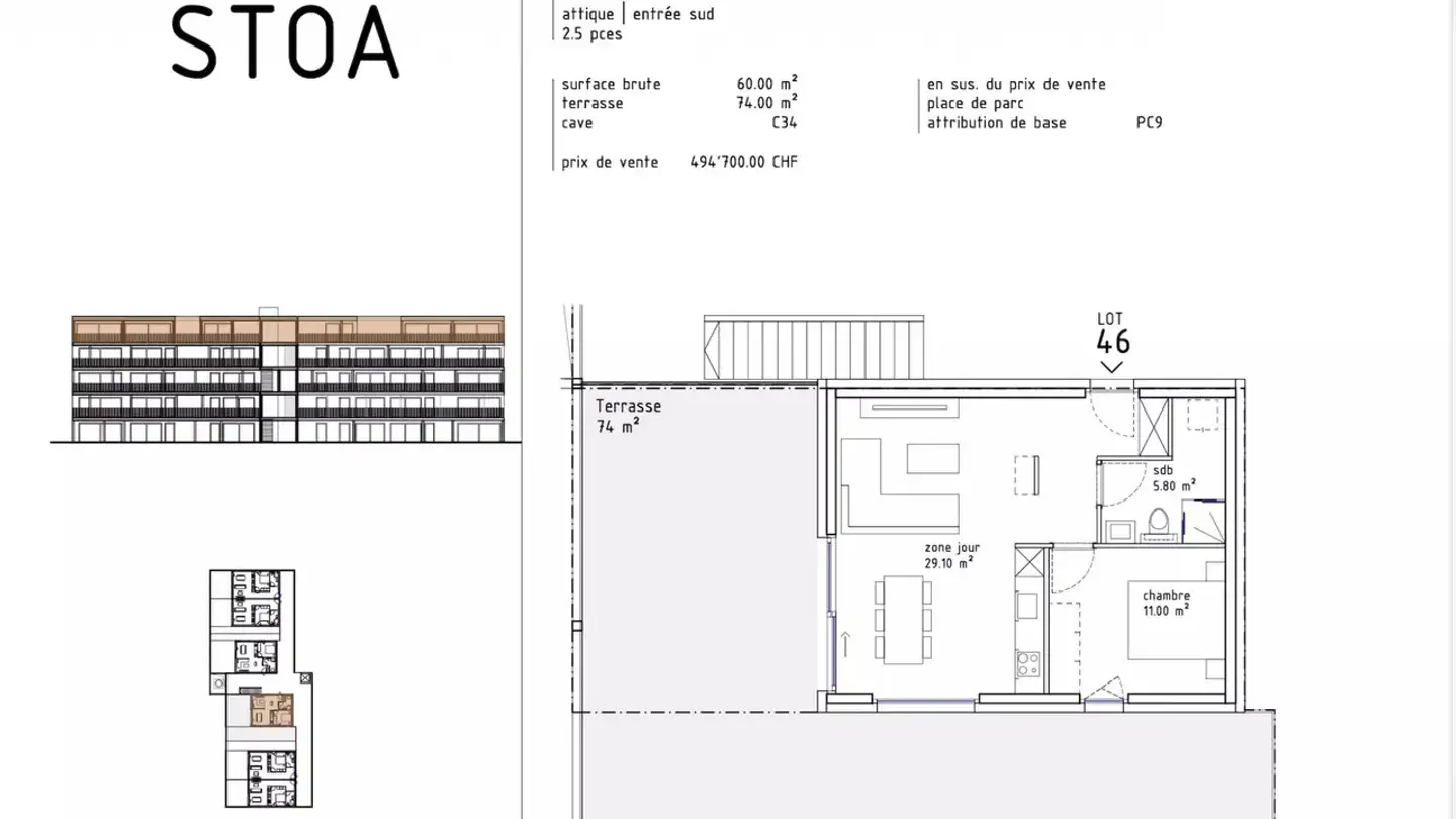 Attique à vendre - 1994 Aproz (Nendaz) - Photo 2