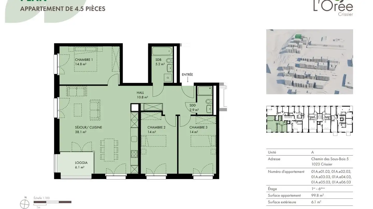 Apartment for rent - Chemin Des Sous-Bois 5, 1023 Crissier - Photo 2