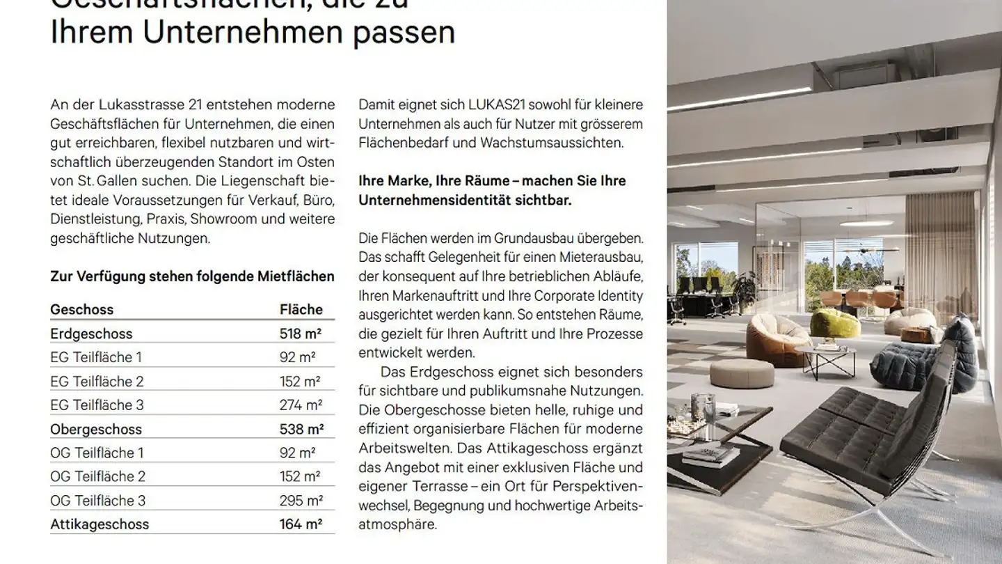 Bureau à louer - Lukasstrasse 21, 9008 St. Gallen - Photo 2