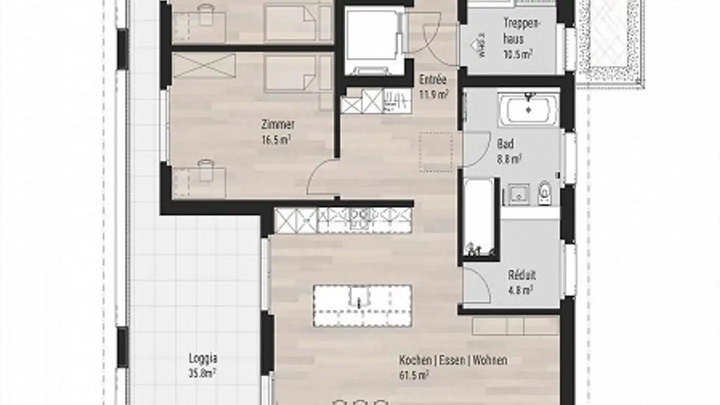 Penthouse for rent - Dorfstrasse 22c, 6262 Langnau b. Reiden