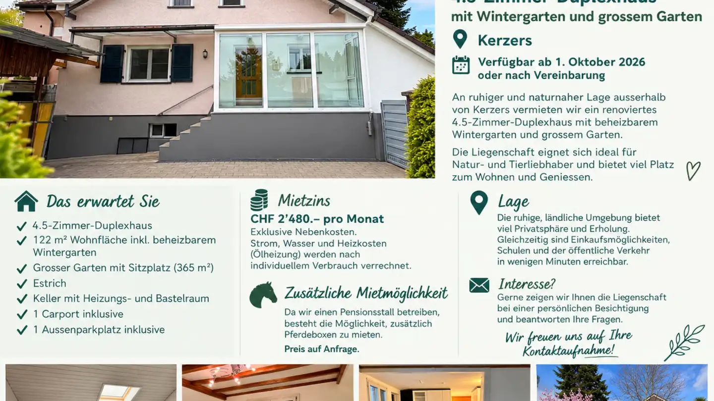 Einfamilienhaus mieten - Teilen 2, 3210 Kerzers