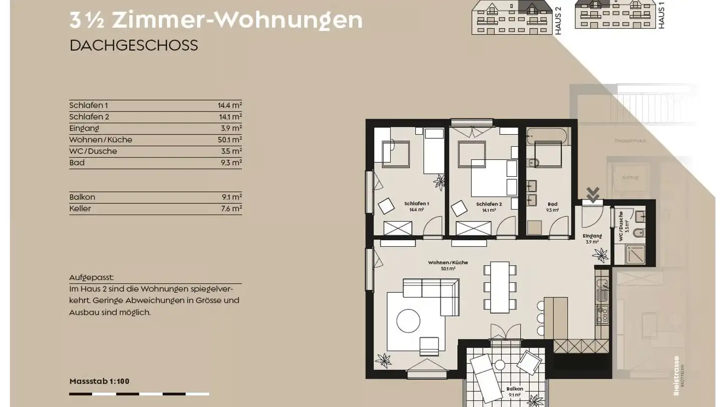 Attic flat for sale - Bielstrasse 12, 3237 Brüttelen - Photo 4
