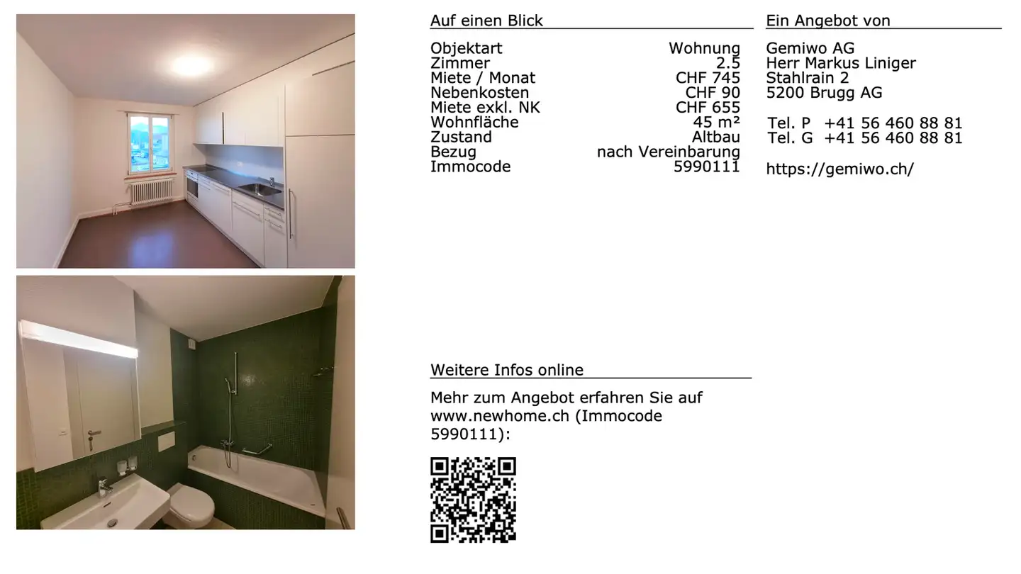 Appartement à louer - Hauptstrasse 17, 5113 Holderbank AG