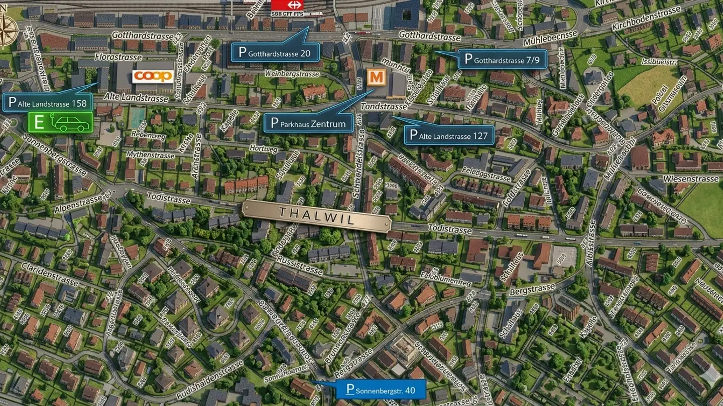 Tiefgaragenstellplatz mieten - 8800 Thalwil