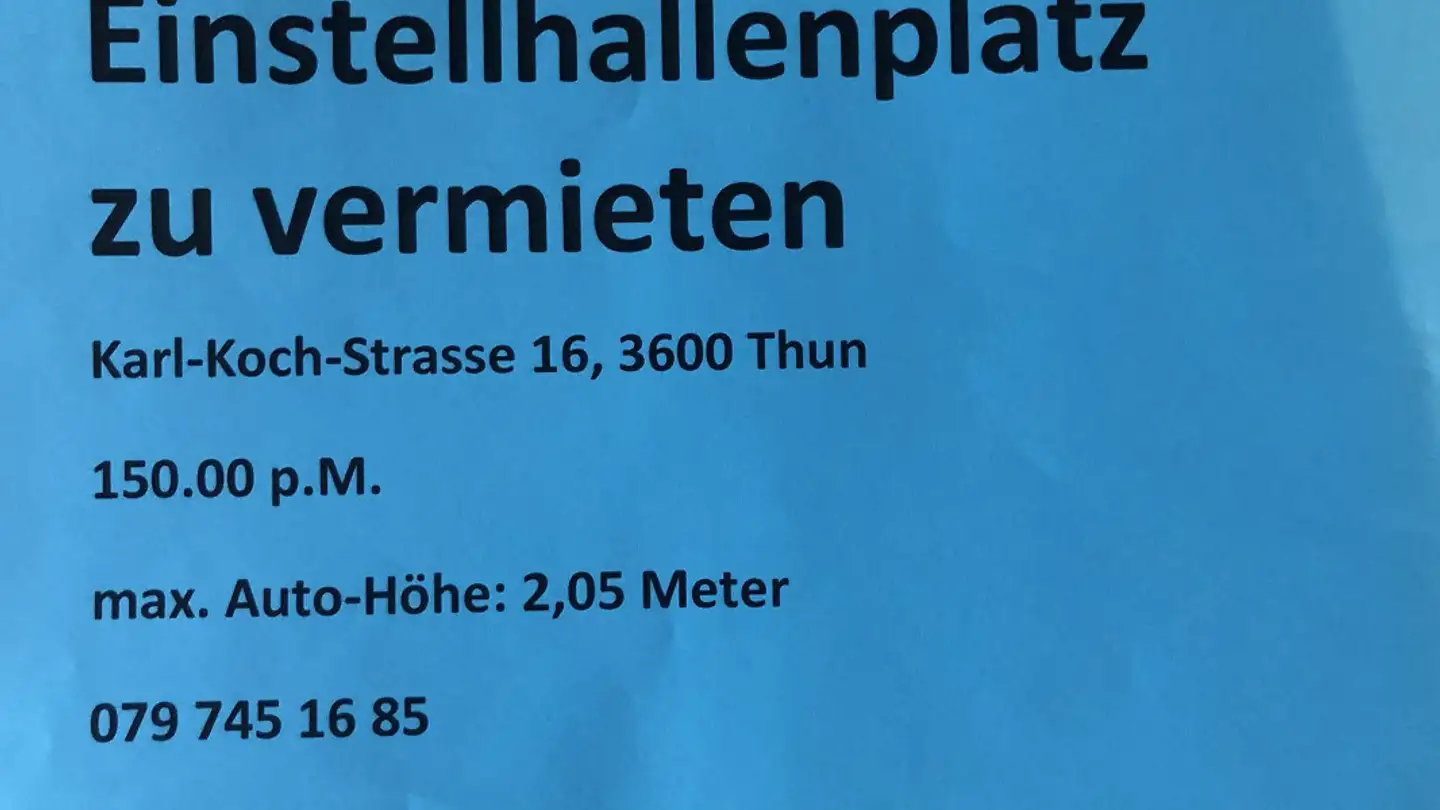 Parcheggio sotterraneo in affitto - Karl-Koch-Strasse 16, 3600 Thun