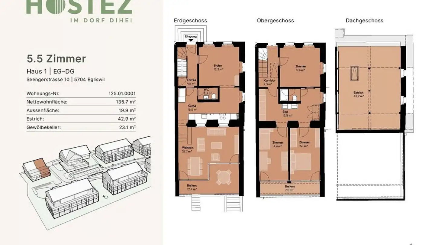 Duplex for rent - Seengerstrasse 10, 5704 Egliswil - Photo 2