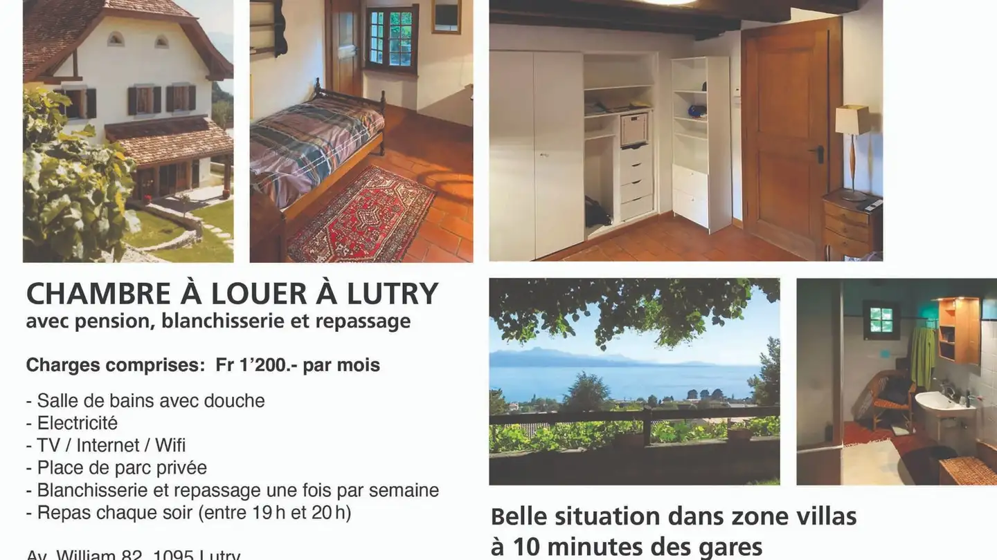 Chambre à louer - 1095 Lutry