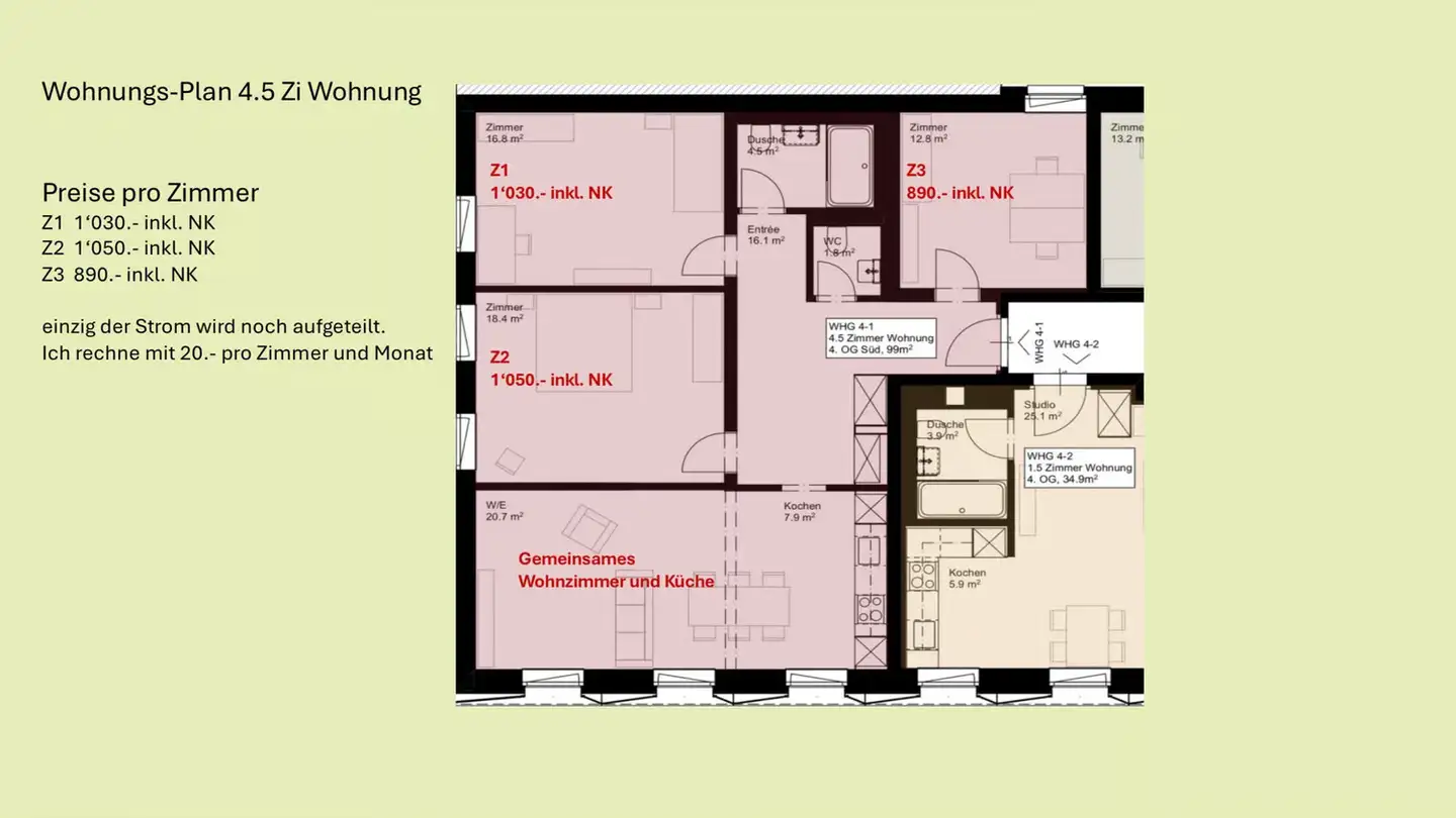 Zimmer mieten - Löwenstrasse 7, 6004 Luzern - Foto 2
