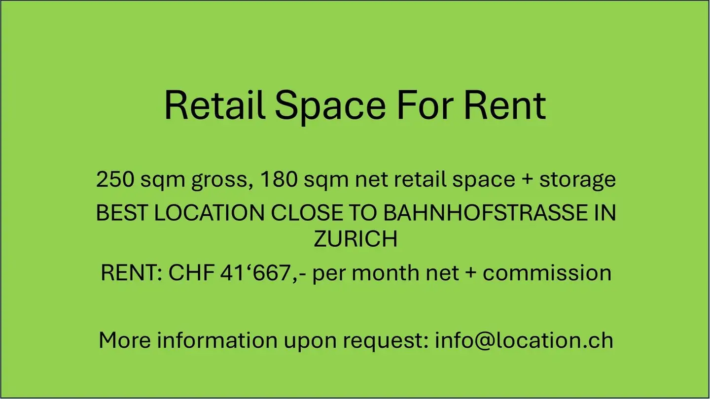 Shop for rent - 8001 Zürich