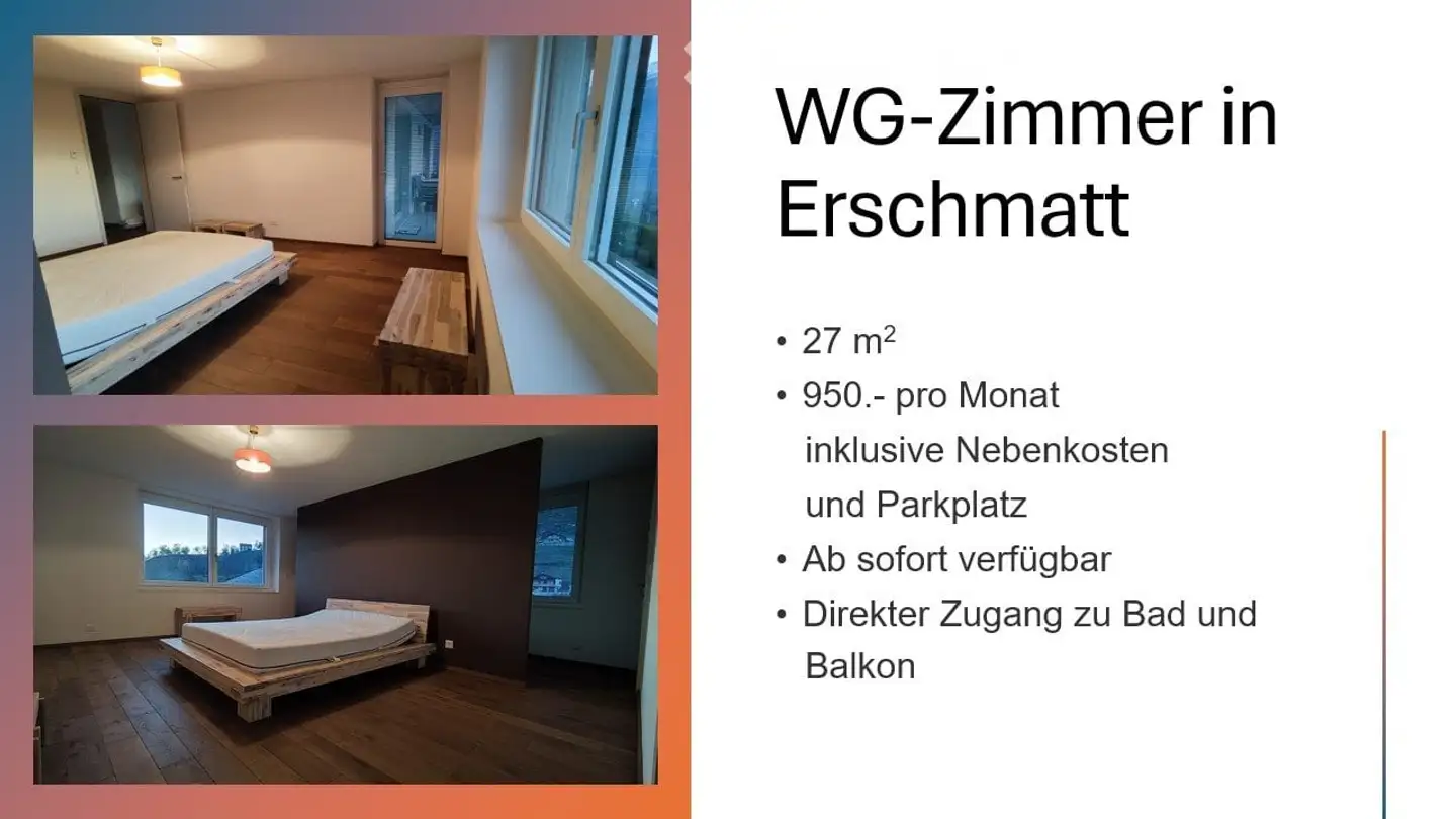 Single room for rent - Hauptstrasse 40, 3957 Erschmatt