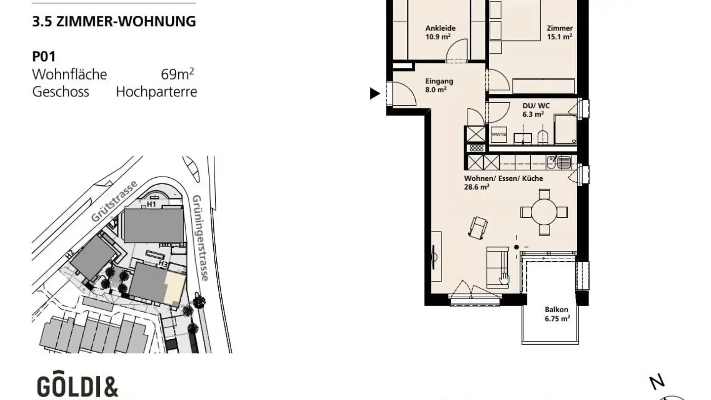 Apartment for rent - Grüningerstrasse 22c, 8624 Grüt (Gossau ZH) - Photo 2