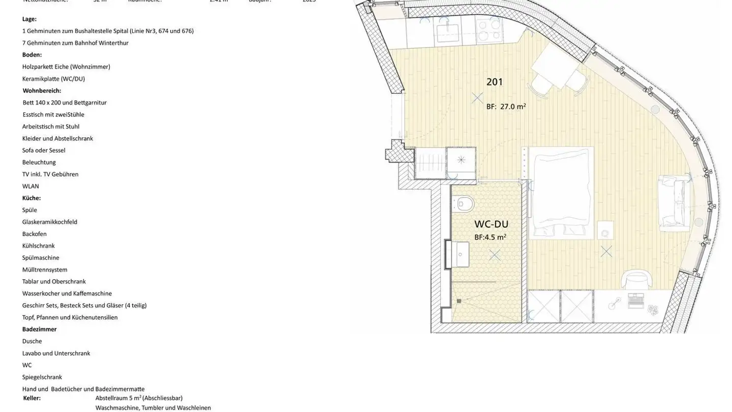 Möblierte Wohnung mieten - Lindstrasse 16a, 8400 Winterthur - Foto 4