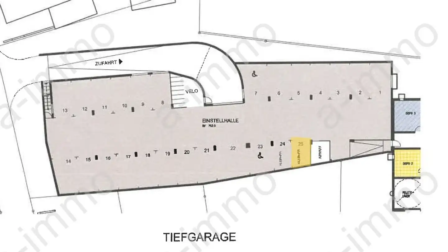 Parcheggio sotterraneo in affitto - Stumpenbachstrasse 32, 5734 Reinach AG