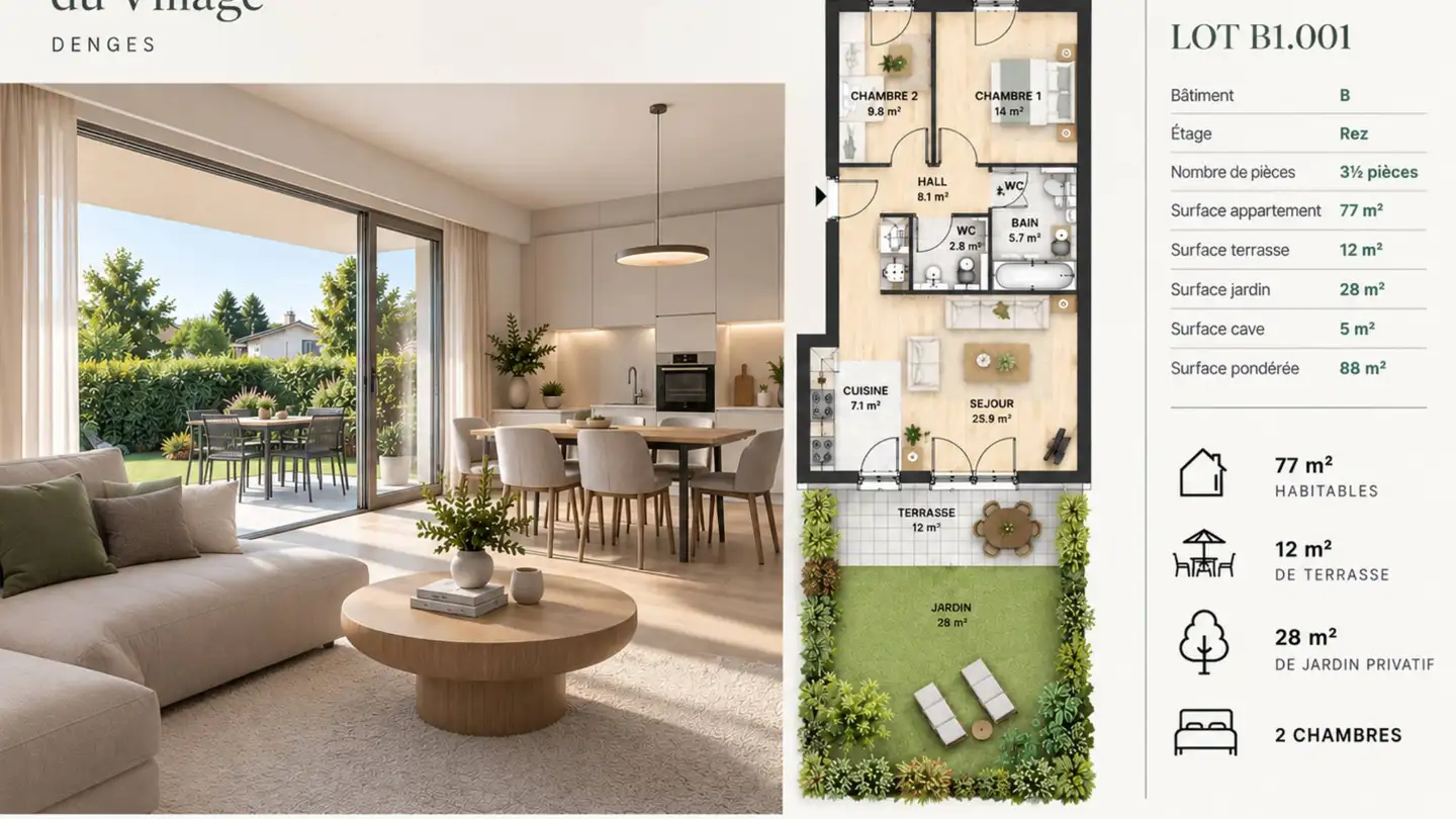 Appartement à vendre - 1026 Denges