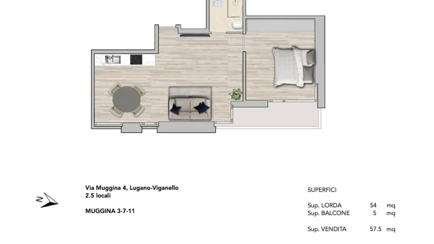 Apartment for rent - Via Muggina 4, 6962 Viganello