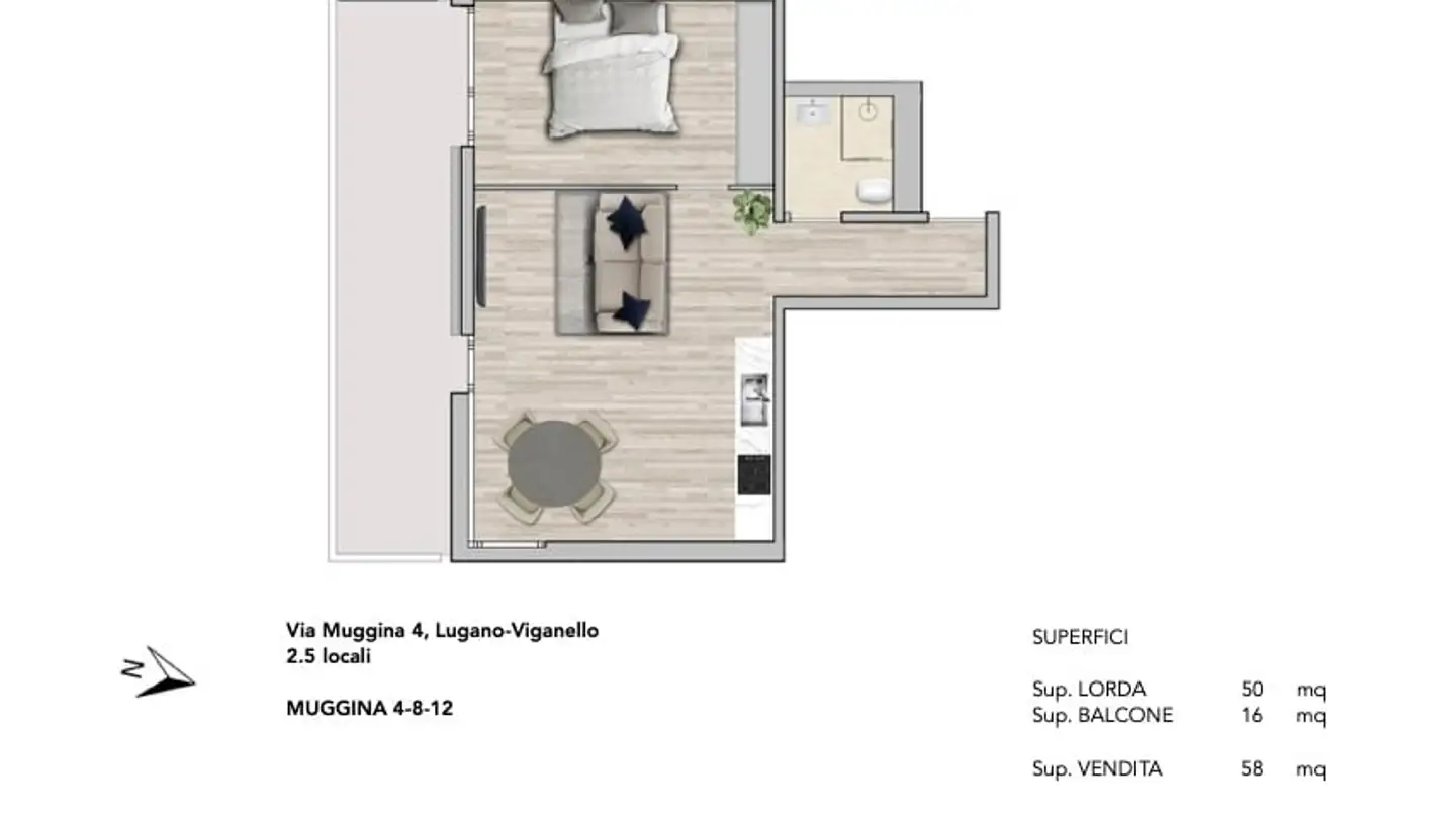 Appartamento in affitto - Via Muggina 4, 6962 Viganello - Foto 2