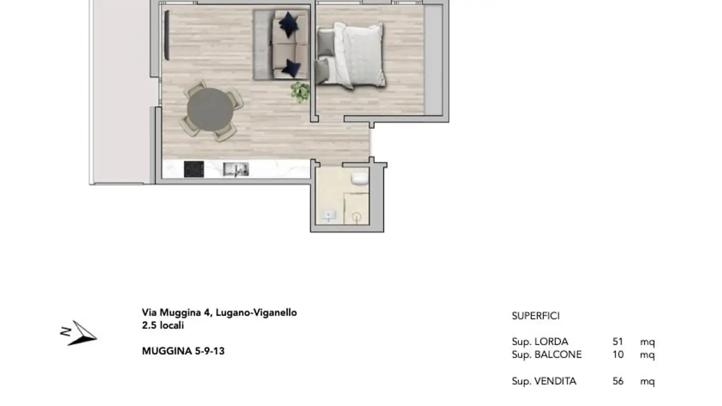 Appartamento in affitto - Via Muggina 4, 6962 Viganello - Foto 3