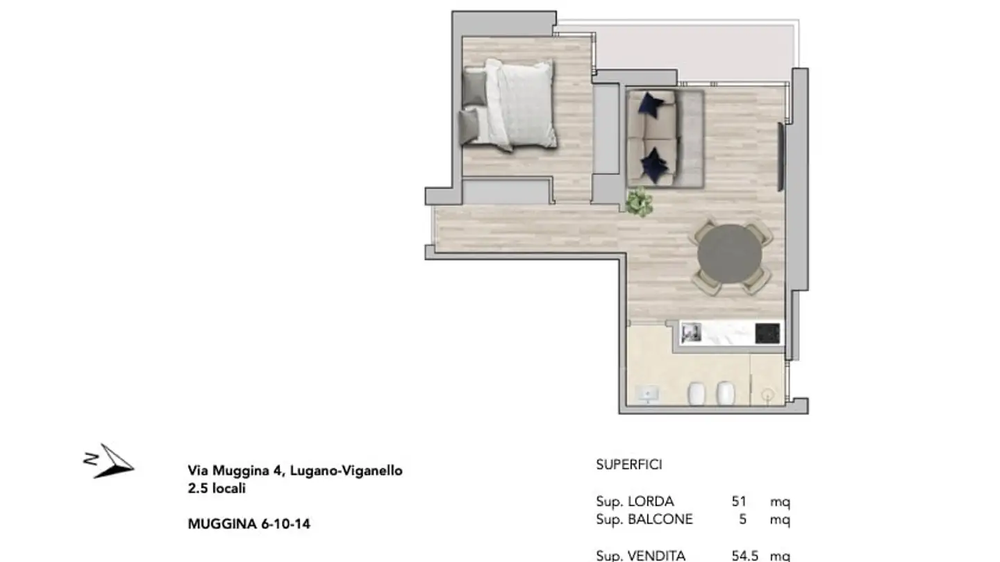 Appartamento in affitto - Via Muggina 4, 6962 Viganello - Foto 4