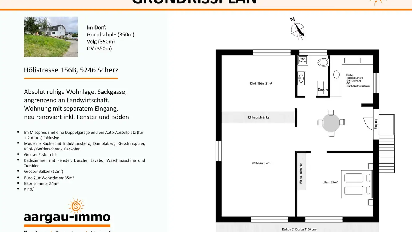Apartment for rent - Hölistrasse 156, 5246 Scherz
