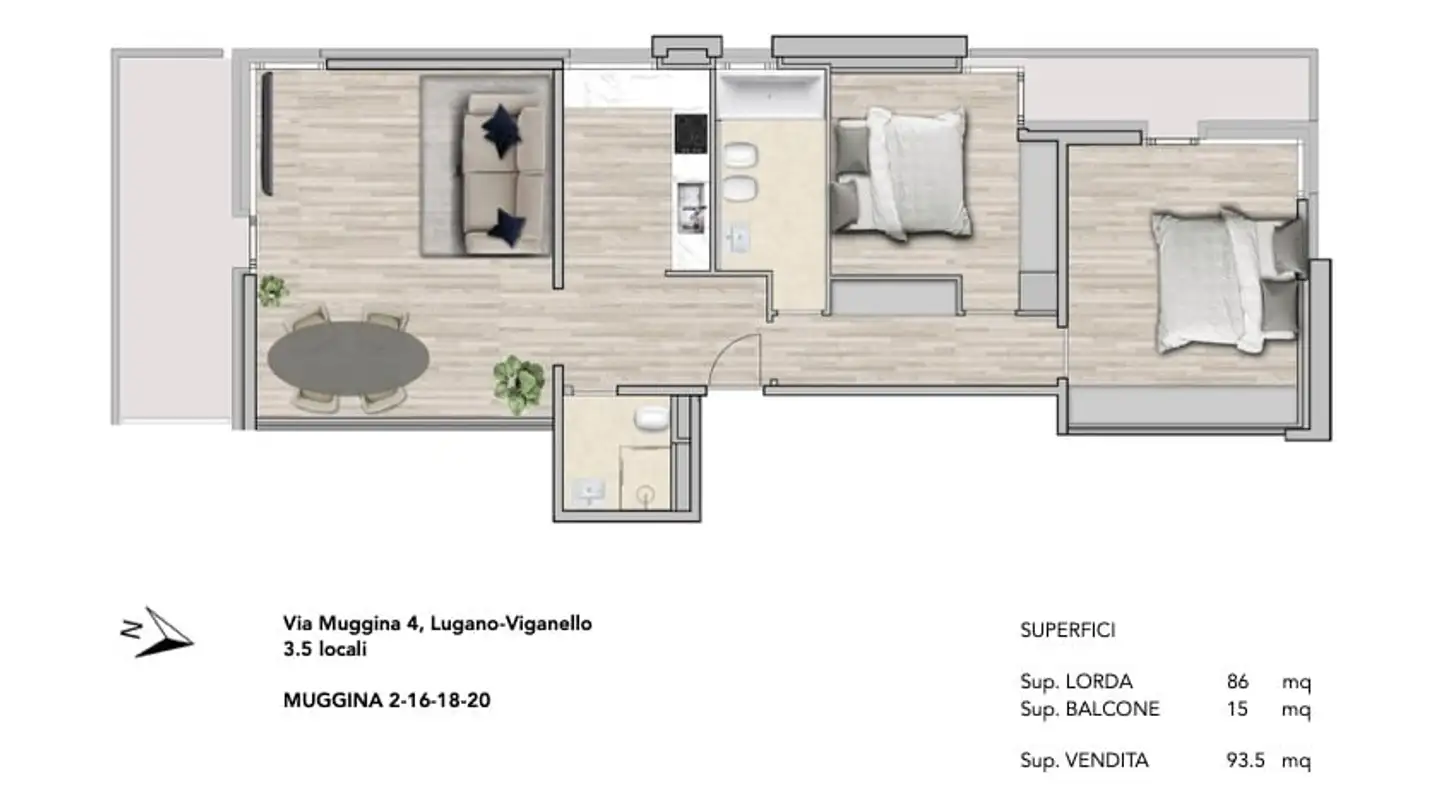 Apartment for rent - Via Muggina 4, 6962 Viganello