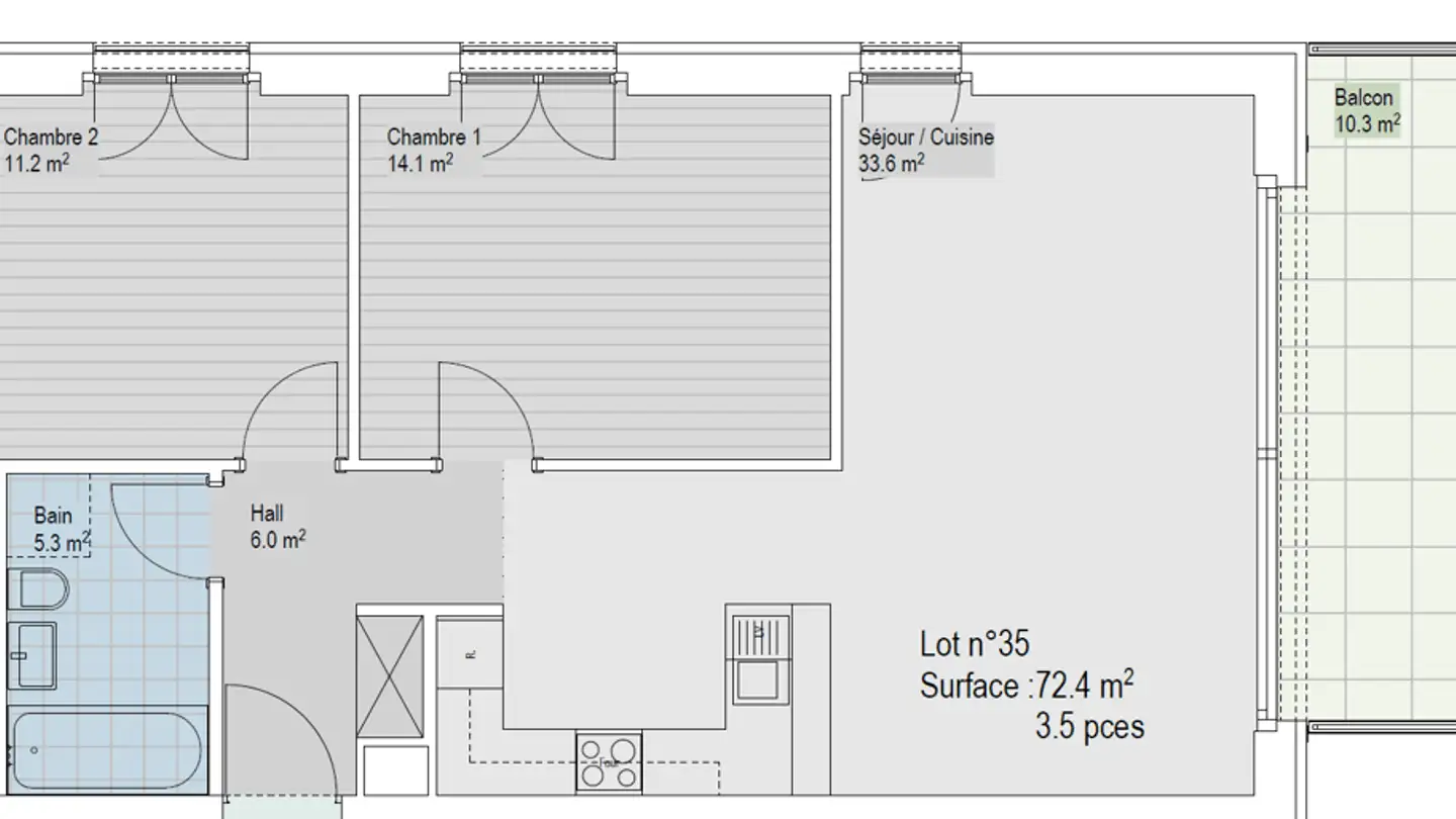Wohnung mieten - Chemin Des Sauges 30, 1018 Lausanne - Foto 2