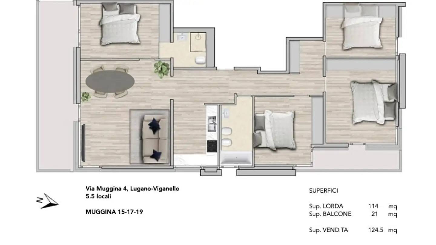 Apartment for rent - Via Muggina 4, 6962 Viganello