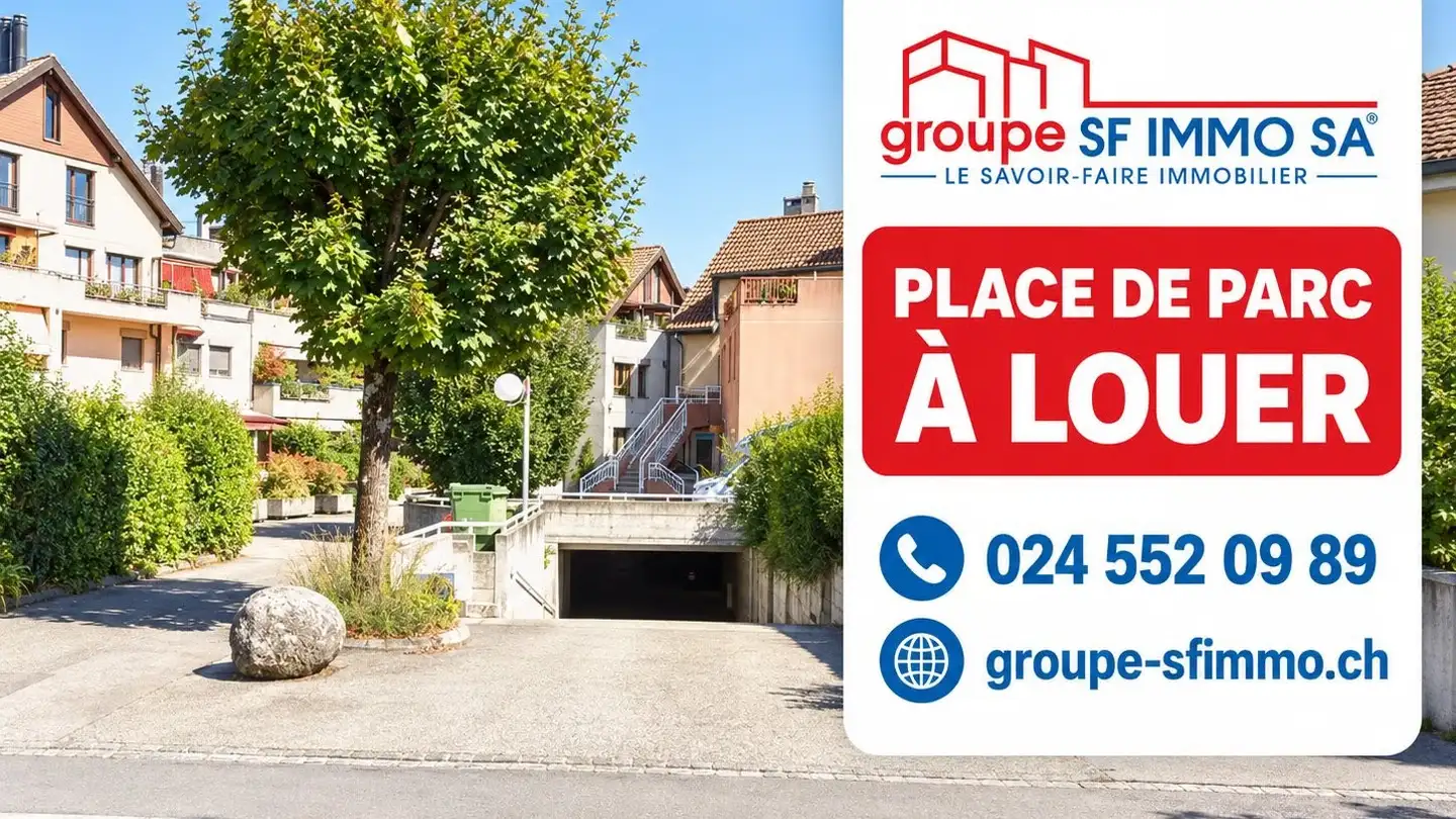 Place de parking couverte à louer - Quartier Des Pugessies 2, 1400 Yverdon-les-Bains