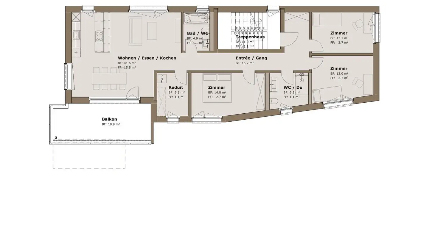 Appartement à louer - Baumgartenstrasse 6, 6252 Dagmersellen