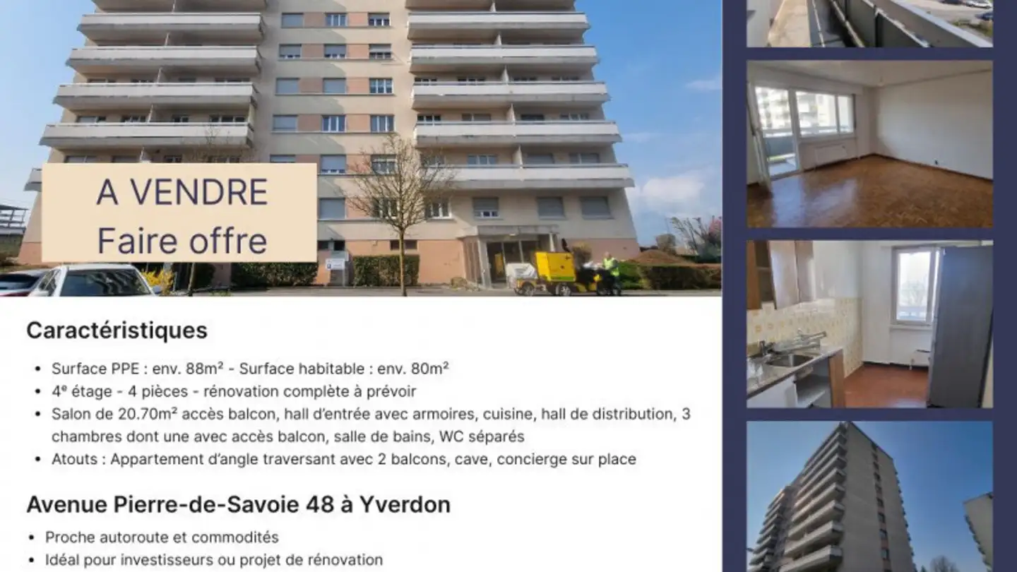 Appartamento in vendita - Avenue Pierre-De-Savoie, 1400 Yverdon-les-Bains