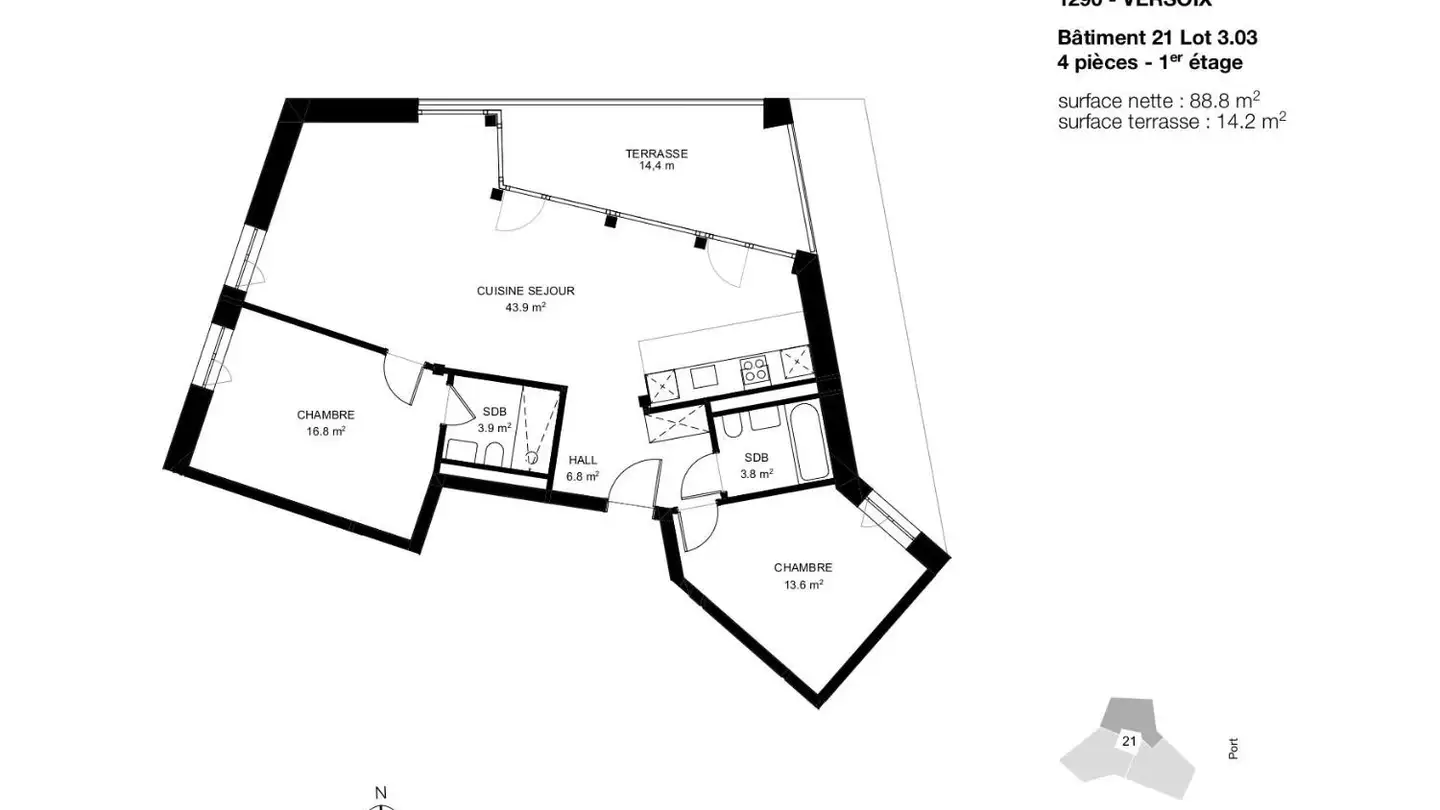 Appartamento in affitto - Chemin Du Vieux-Port 21, 1290 Versoix - Foto 4