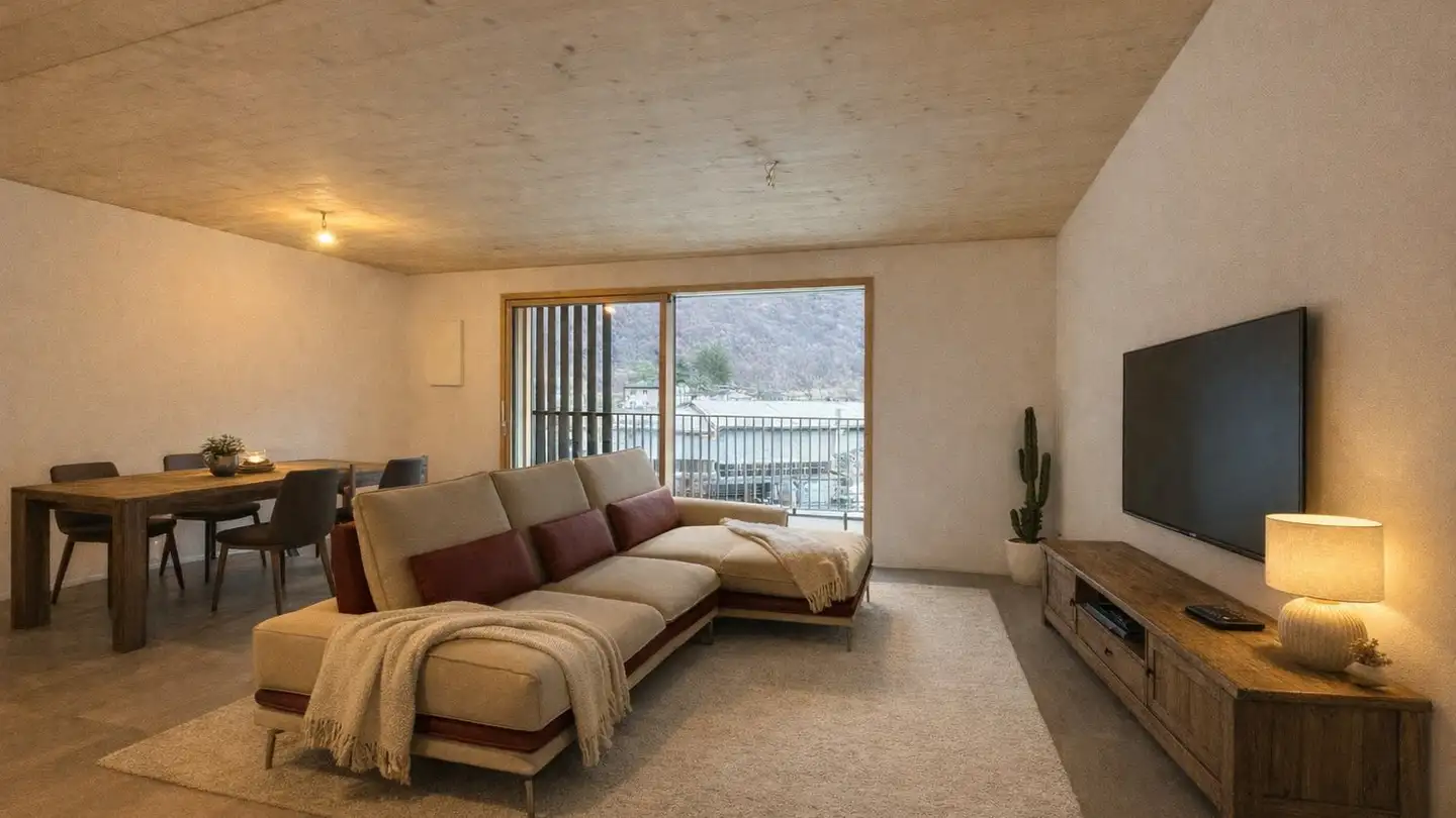 Appartement en terrasse à louer - Via Al Foss 35, 6557 Cama