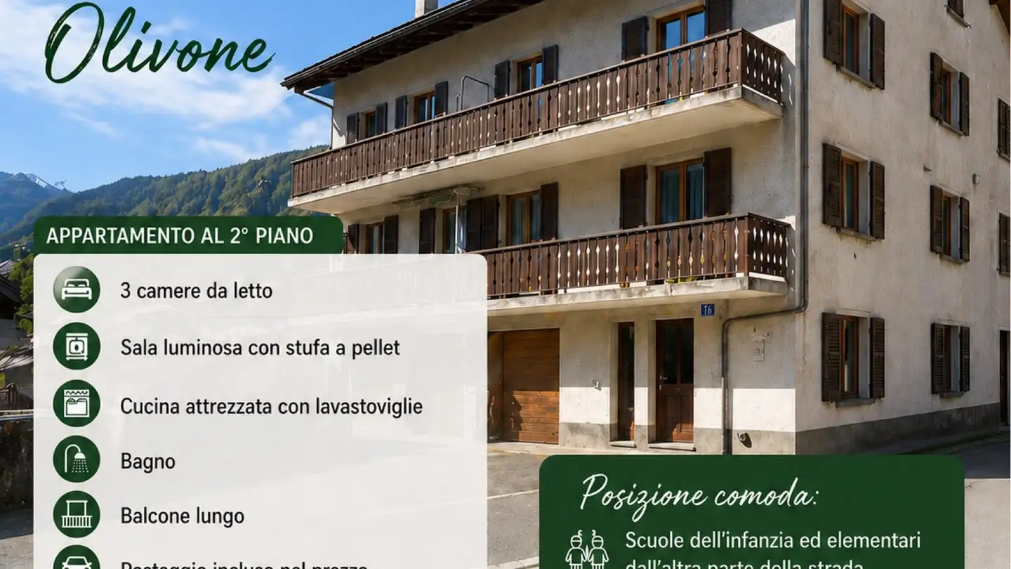 Appartement à louer - 6718 Olivone