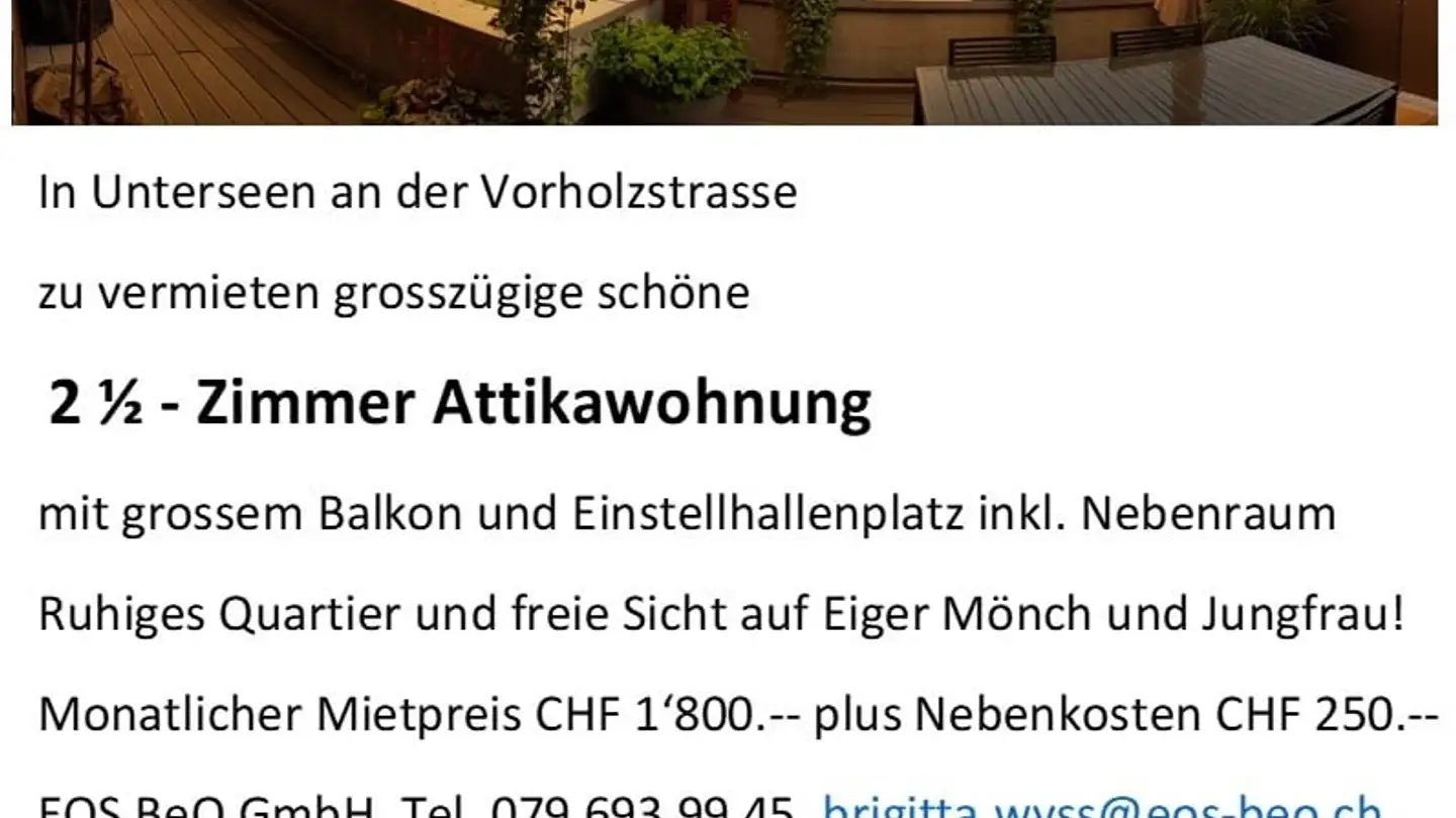 Apartment for rent - Vorholzstrasse 10, 3800 Unterseen