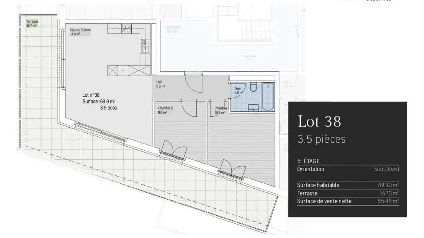 Appartement à louer - Chemin Des Sauges 30, 1018 Lausanne