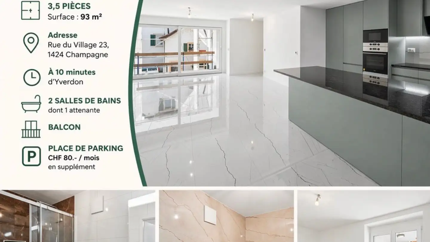 Appartamento in affitto - Rue Du Village 23, 1424 Champagne