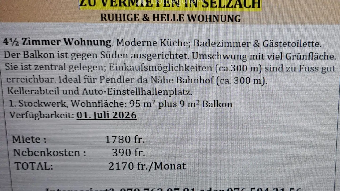 Appartamento in affitto - 2545 Selzach