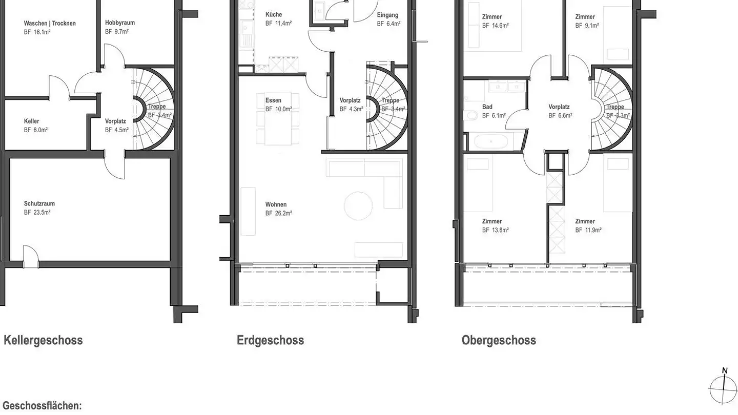 Maison en terrasse à louer - Stiegelenstrasse 15c, 5430 Wettingen - Photo 4