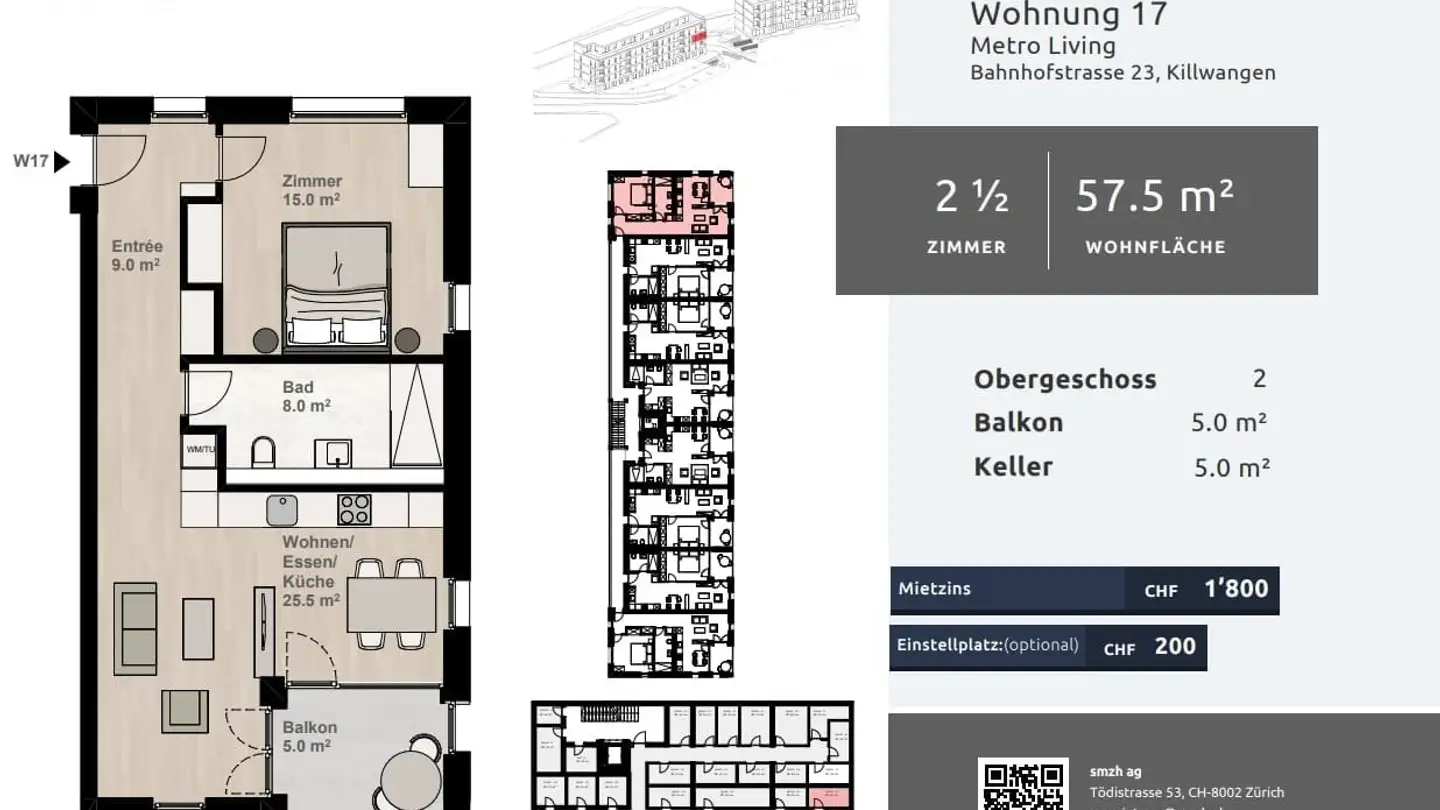Wohnung mieten - Bahnhofstrasse 23, 8956 Killwangen - Foto 2