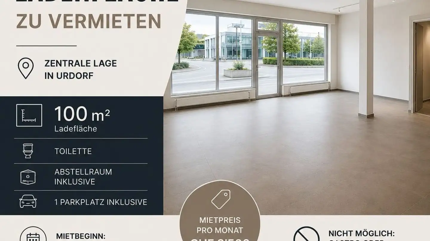 Geschäft mieten - Bergstrasse 34, 8902 Urdorf